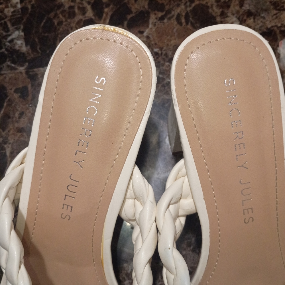 Sincerely Jules Cream Braided Heels - Picture 4 of 5